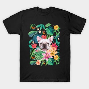 Tropical Cream White Frenchie French Bulldog 4 T-Shirt